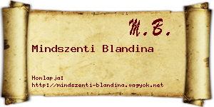 Mindszenti Blandina névjegykártya